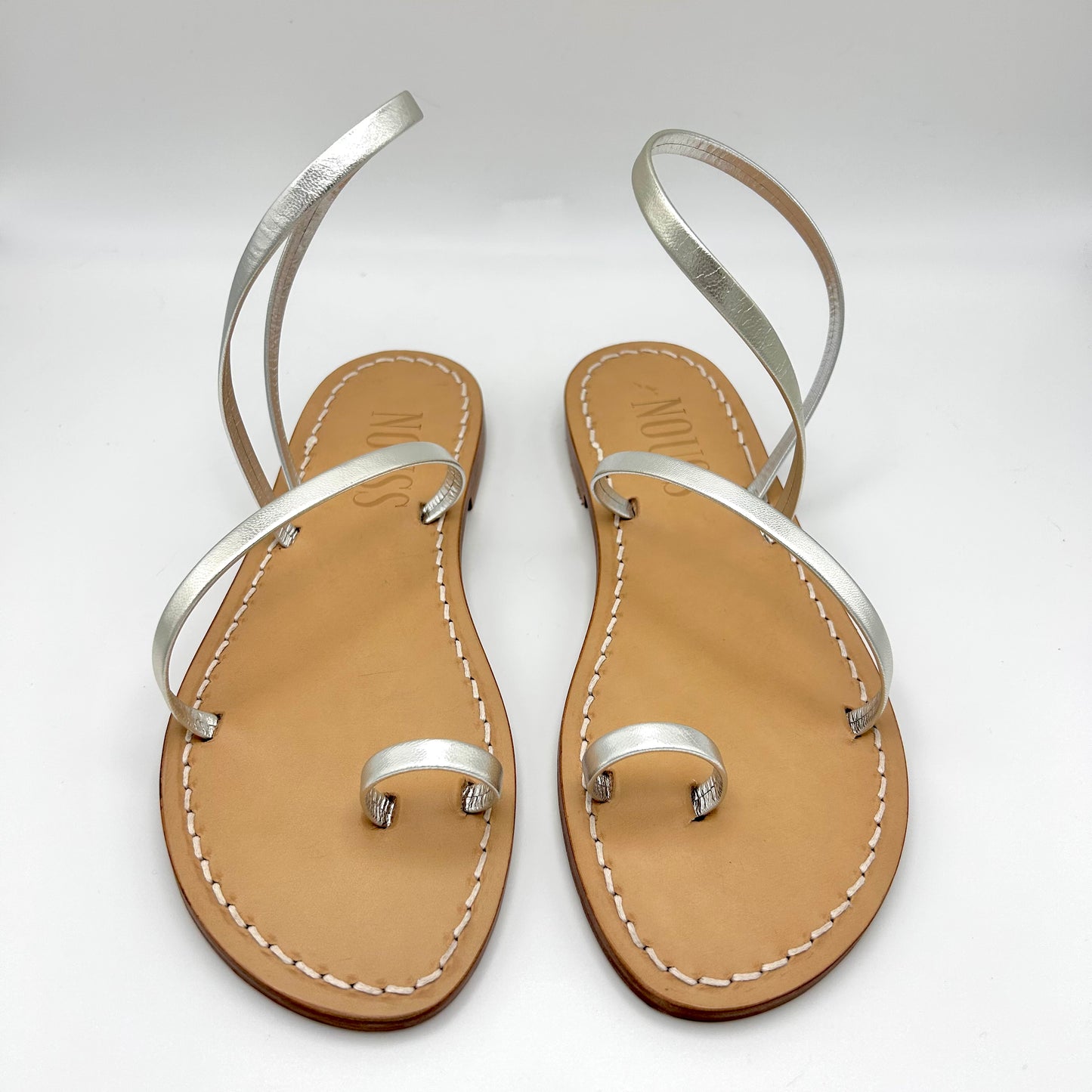 Sandales Femme Cuir Barcelone Argent - Face