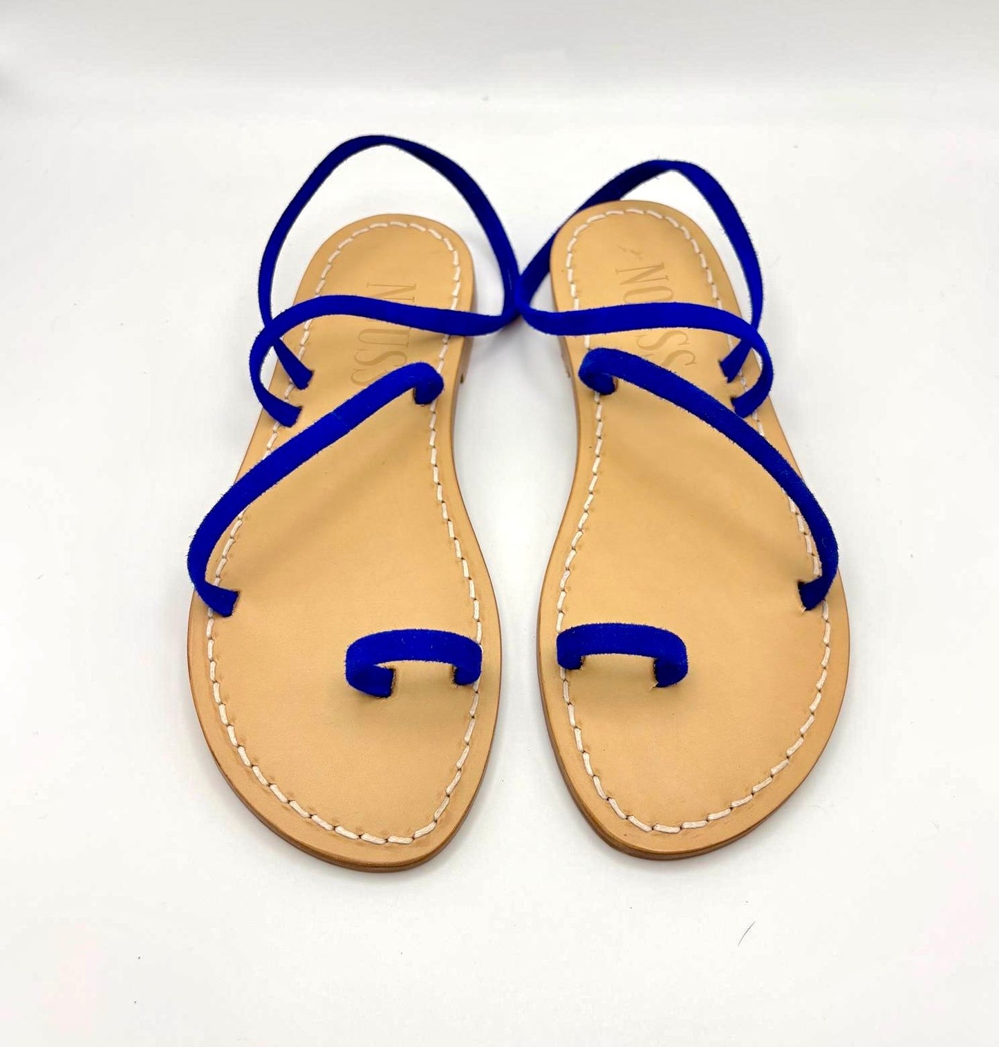 Sandales Femme Cuir Barcelone Bleu Klein - Face