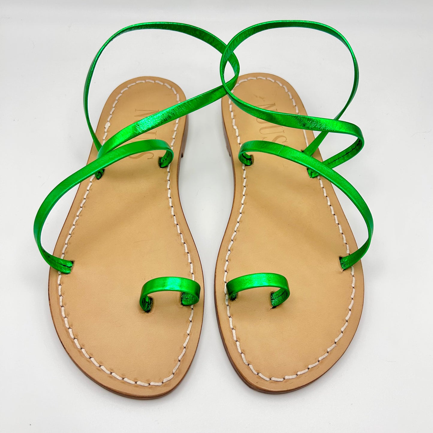 Sandales Femme Cuir Barcelone Vert - Face