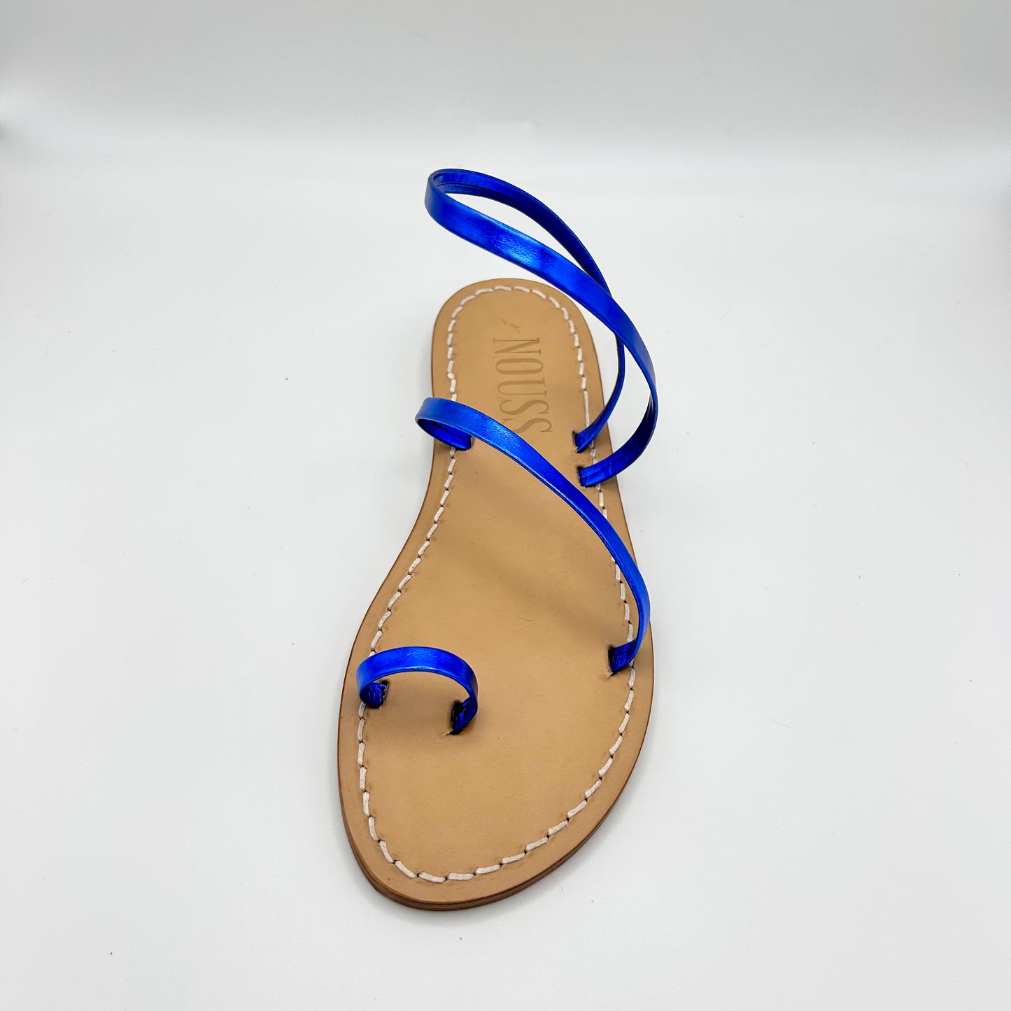 Sandales Femme Cuir Bleu Marine Barcelone - face