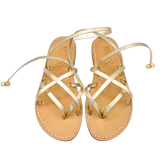 Sandales Femme Cuir Champagne Calvi Dessus