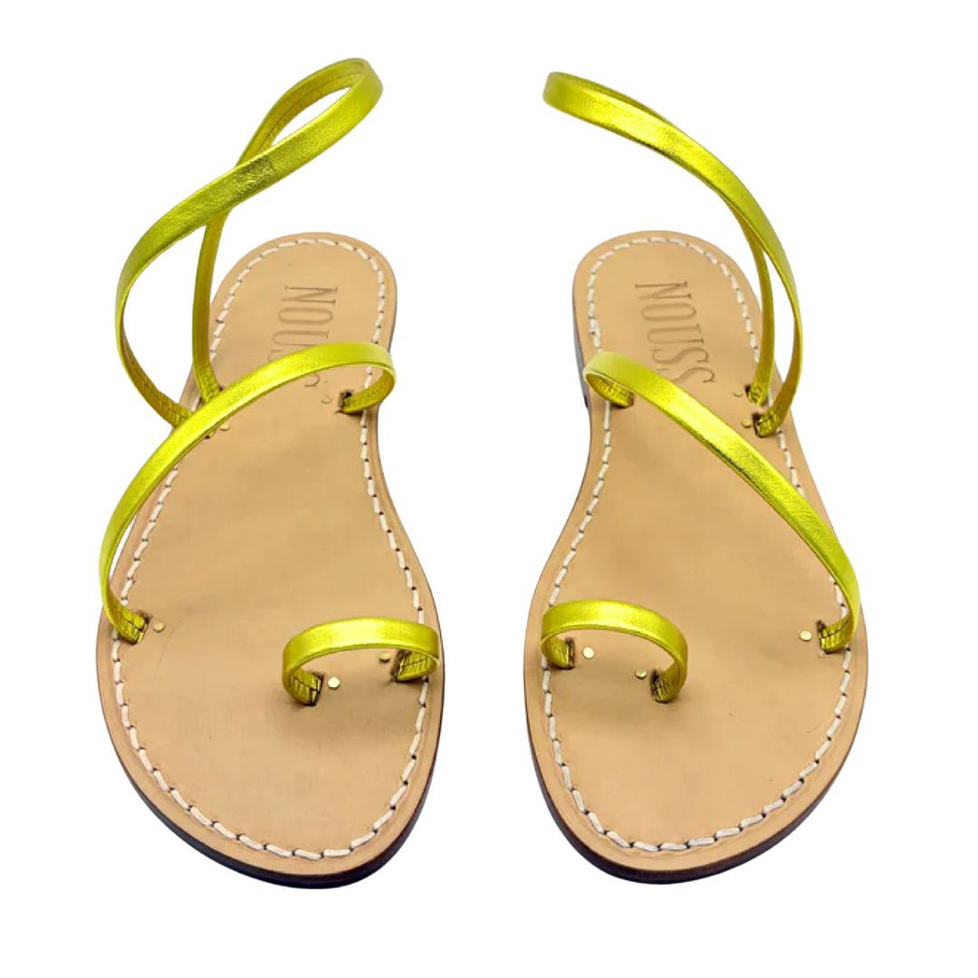 Sandales Femme Cuir Jaune Barcelone avant