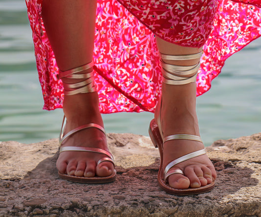 Sandales Femme Cuir Rome Champagne - Avant