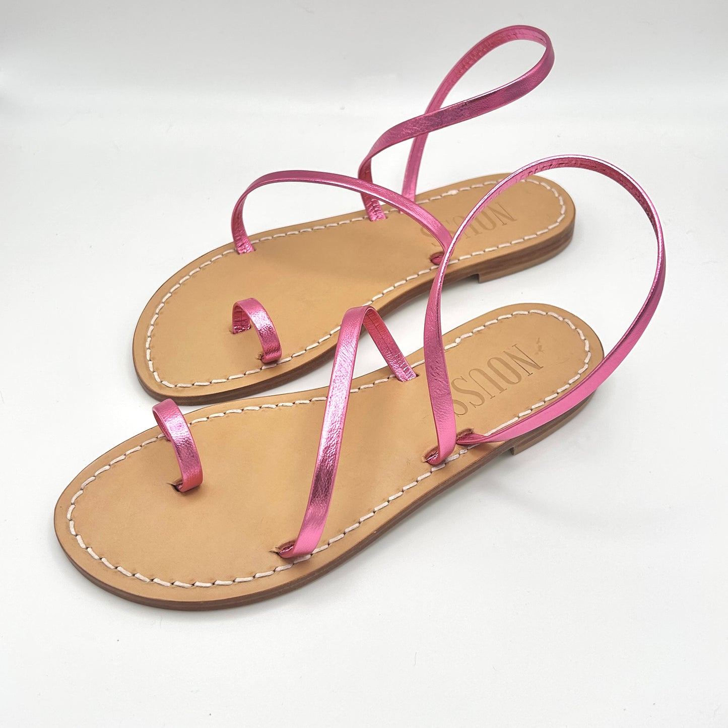 Sandales Femme Cuir Rose Barcelone - Cote