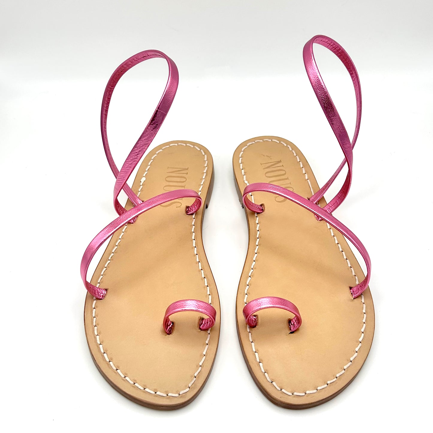 Sandales Femme Cuir Rose Barcelone - Face