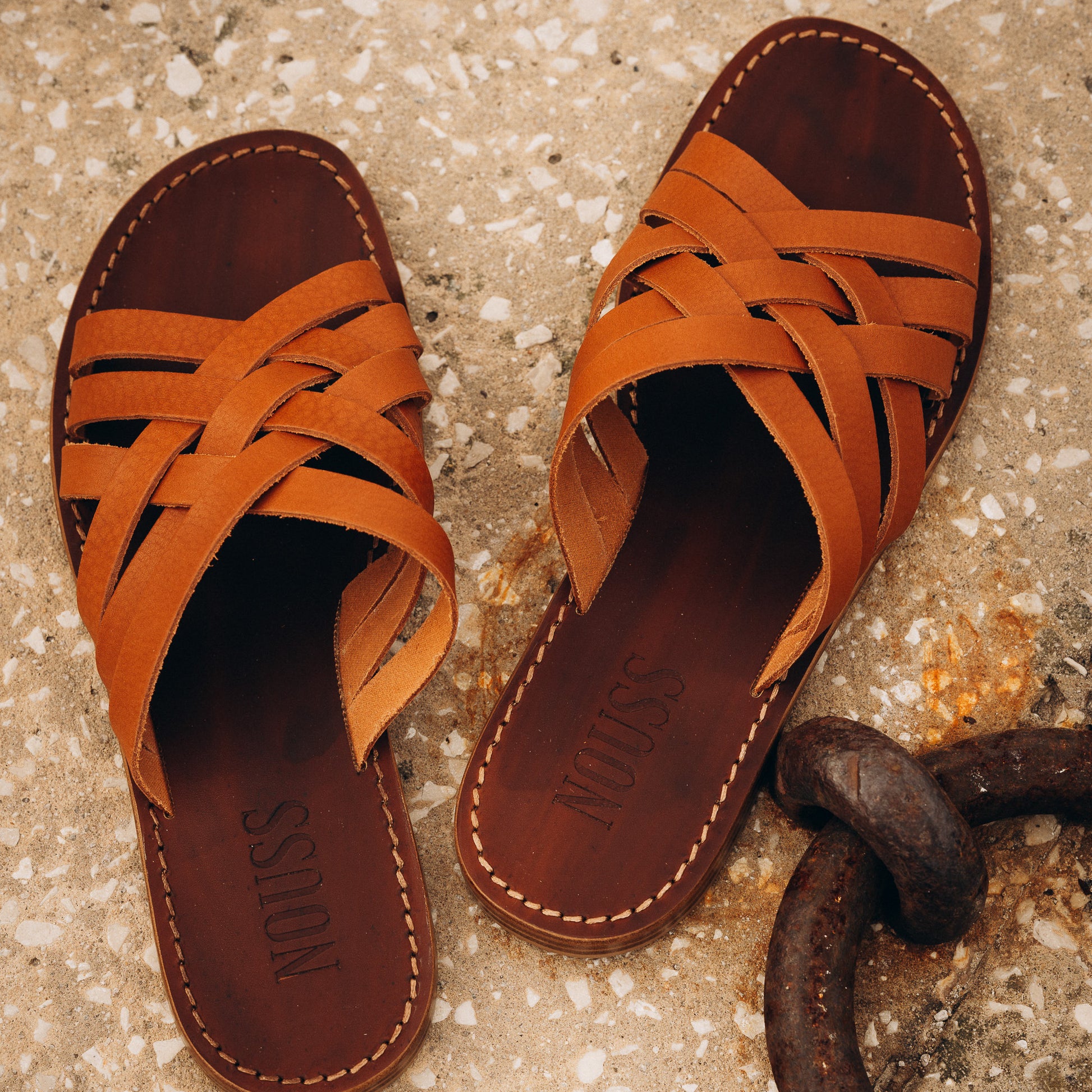 Sandales Cuir Homme Dessus