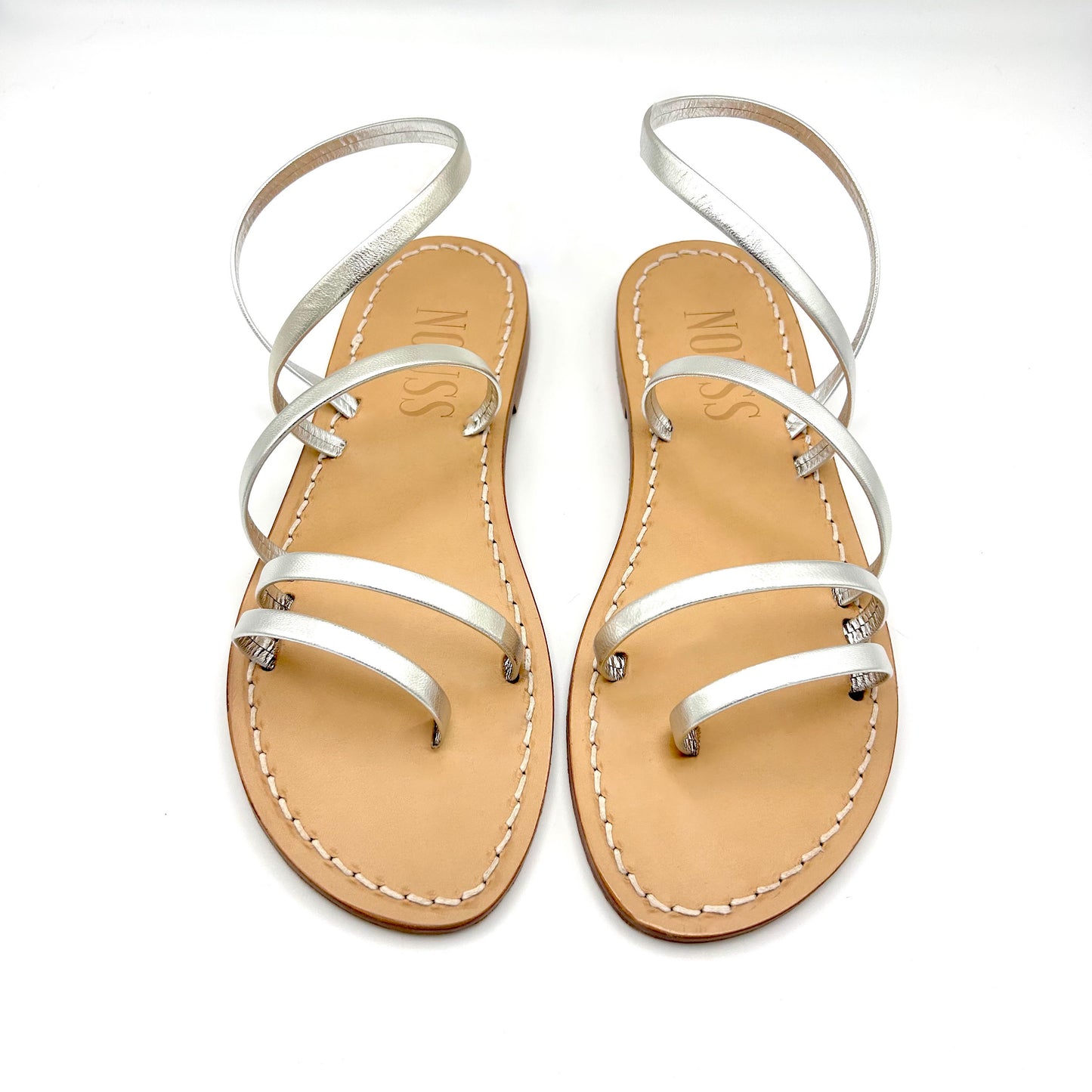 Sandales Femme Cuir Argent Cannes - Avant