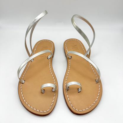 Sandales Femme Cuir Barcelone Argent - Face
