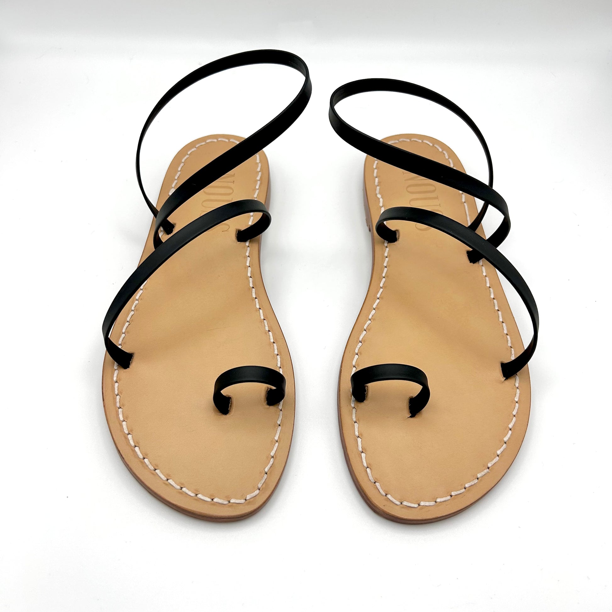 Sandales Femme Cuir Barcelone Noir - Face