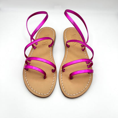 Sandales Femme Cuir Cannes Face - Fuschia