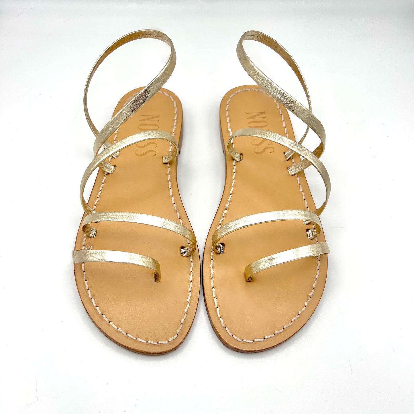 Sandales Femme Cuir Champagne Cannes - Avant