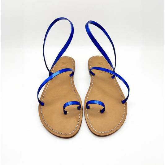 Sandales Femme Cuir Marine Barcelone Avant