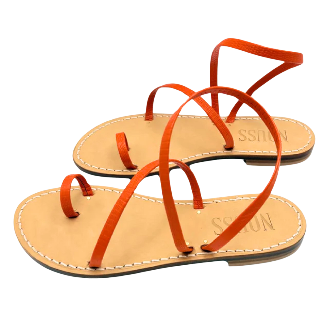 Sandales Femme Cuir Orange Barcelone cote