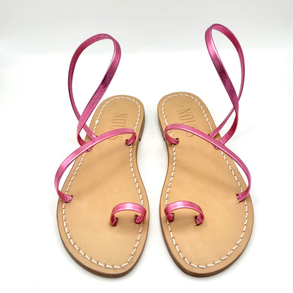 Sandales Femme Cuir Rose Barcelone - Face