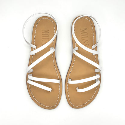 Sandales Femme Cuir Strass Cannes Dessus - Blanc