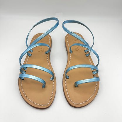 Sandales Femme Cuir Cannes Face - Bleu