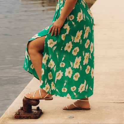 Sandales Plates Cuir Femme Champagne Barcelone - cote