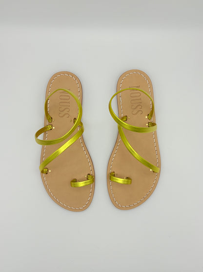 Sandales femme Barcelone Jaune - dessus