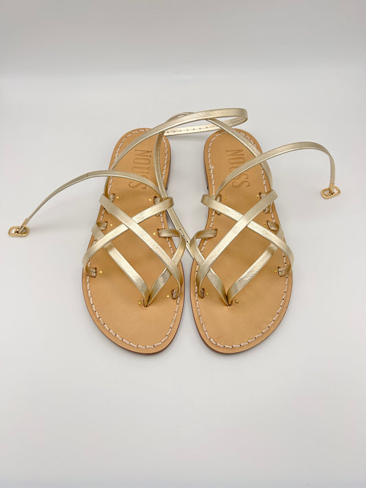 Sandales femme cuir calvi champagne - avant