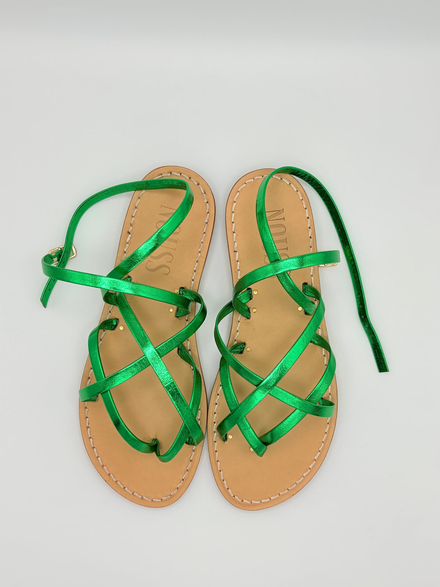 Sandales femme cuir calvi vert - avant