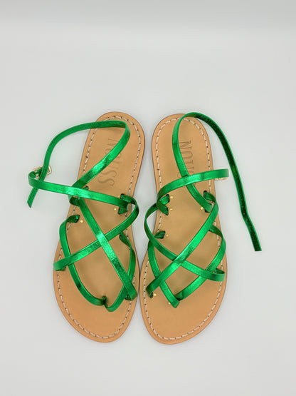 Sandales femme cuir calvi vert - avant
